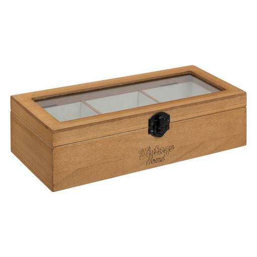 Szkatułka na biżuterię BE VINTAGE, 3 przegródki, 25 x 6,8 x 10,5 cm