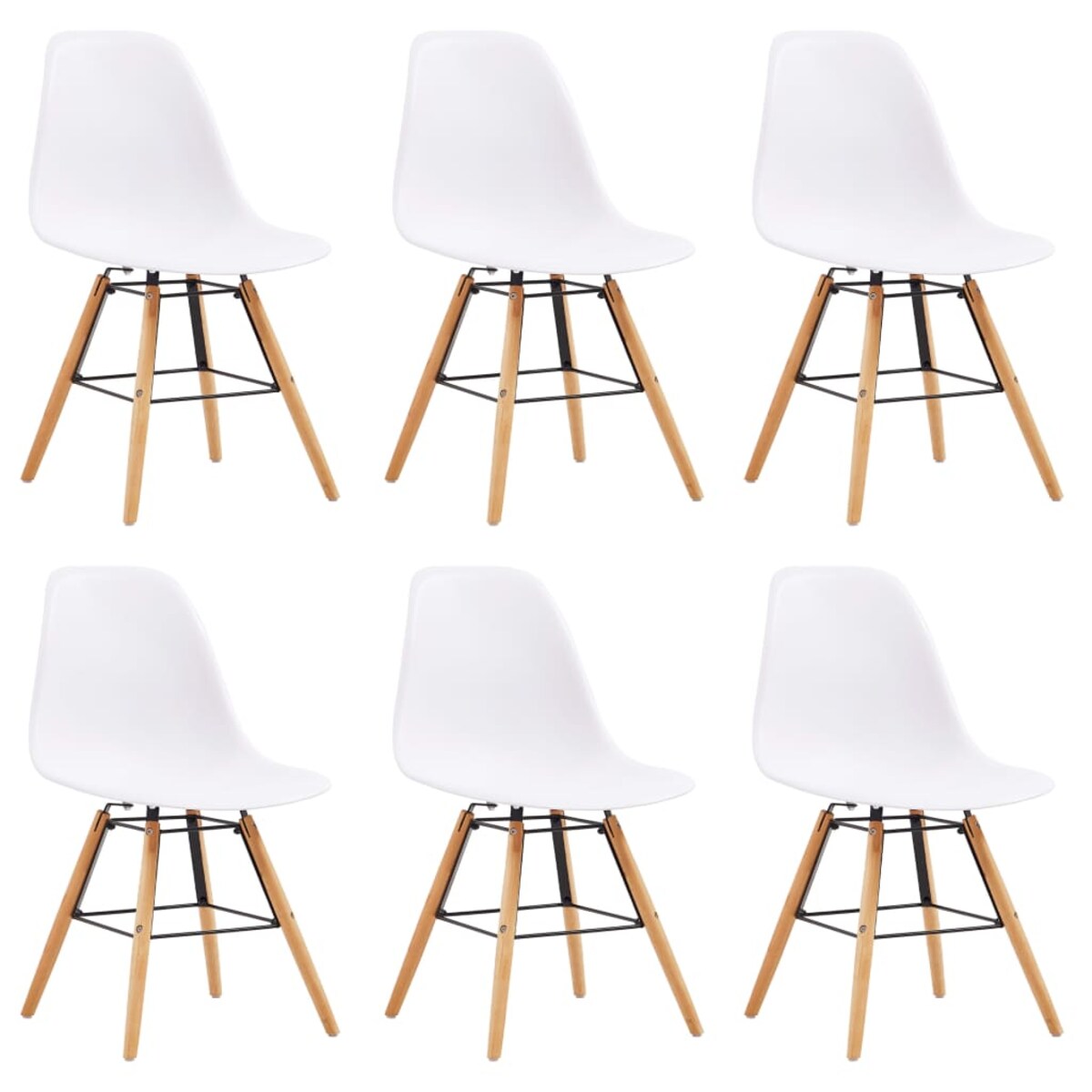 vidaXL 7-częściowy zestaw jadalniany, plastik, biały