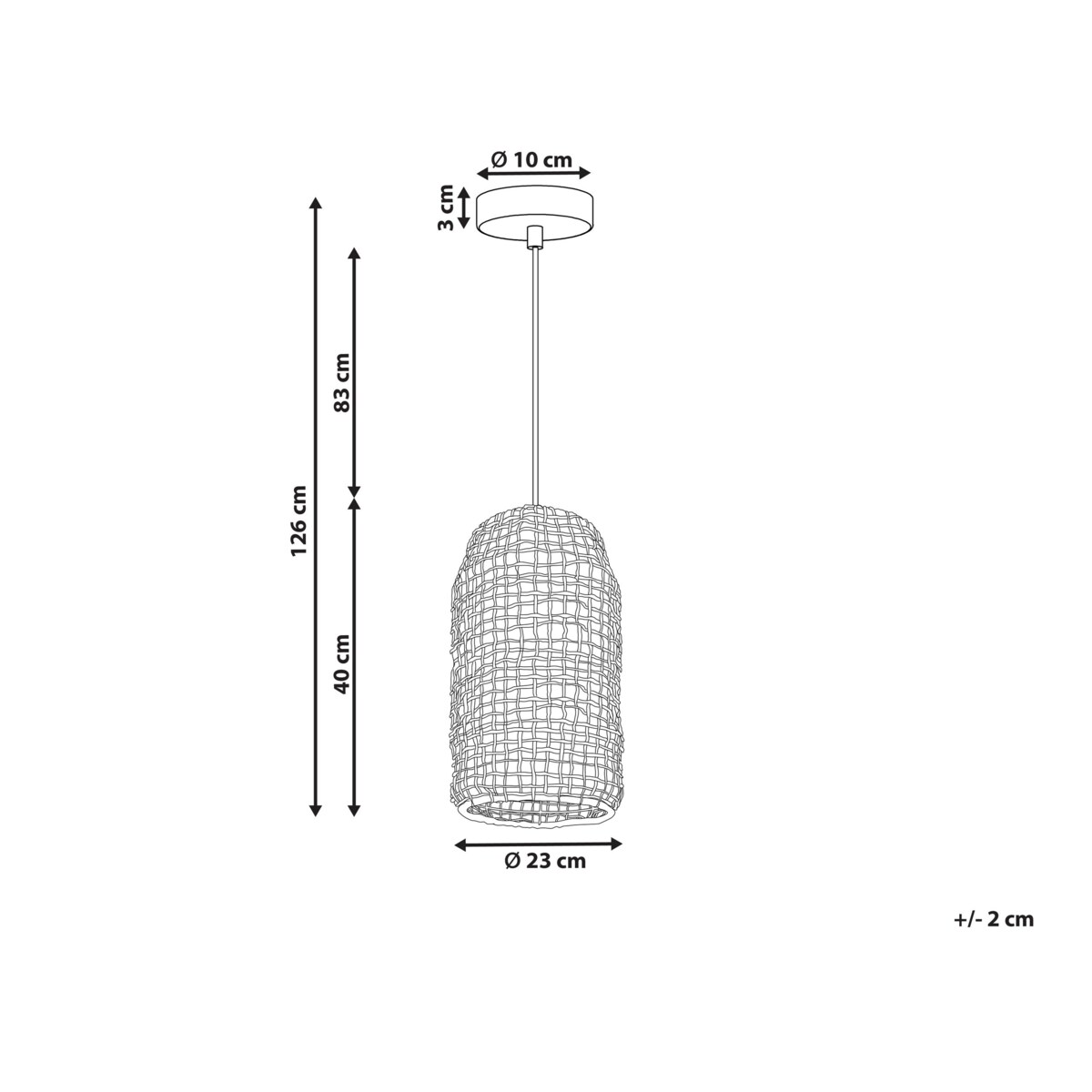 Lampa wisząca pleciona brązowa LUCITE