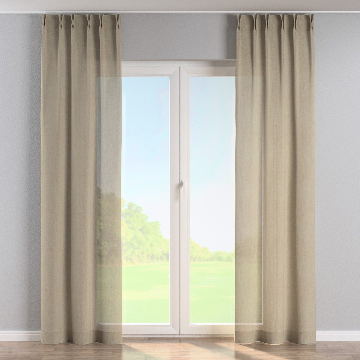 Zasłona na haczykach flex podwójnych 130x245 ciemny beż