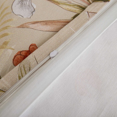 Pościel bawełniana 200x220 Cottonlove Exclusive Sidelya beżowa w kolorowe kwiaty
