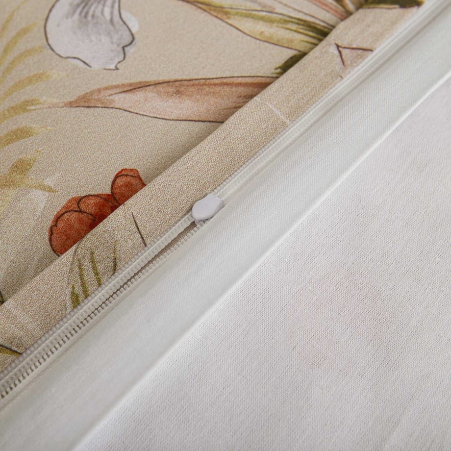 Pościel bawełniana 200x220 Cottonlove Exclusive Sidelya beżowa w kolorowe kwiaty