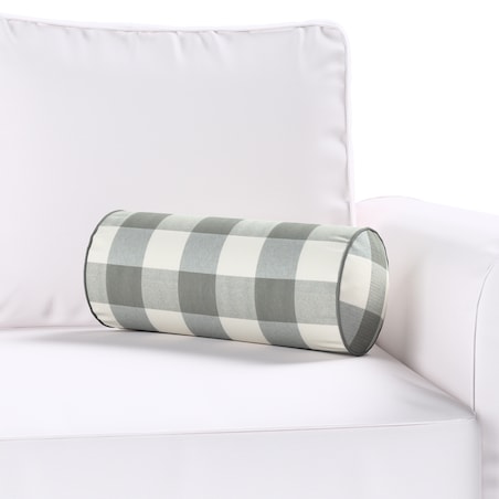 Poduszka wałek prosty, szaro-biała krata (5,5x5,5cm), Ø16 x 40 cm, Quadro
