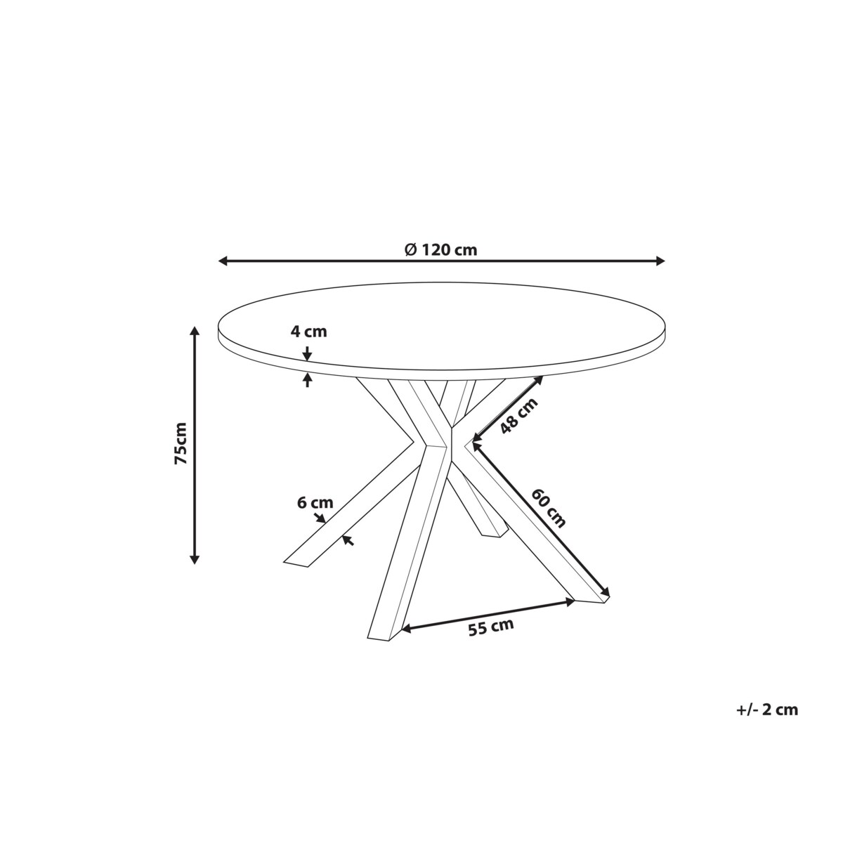 Stół ogrodowy okrągły  ⌀120 cm czarny MALETTO
