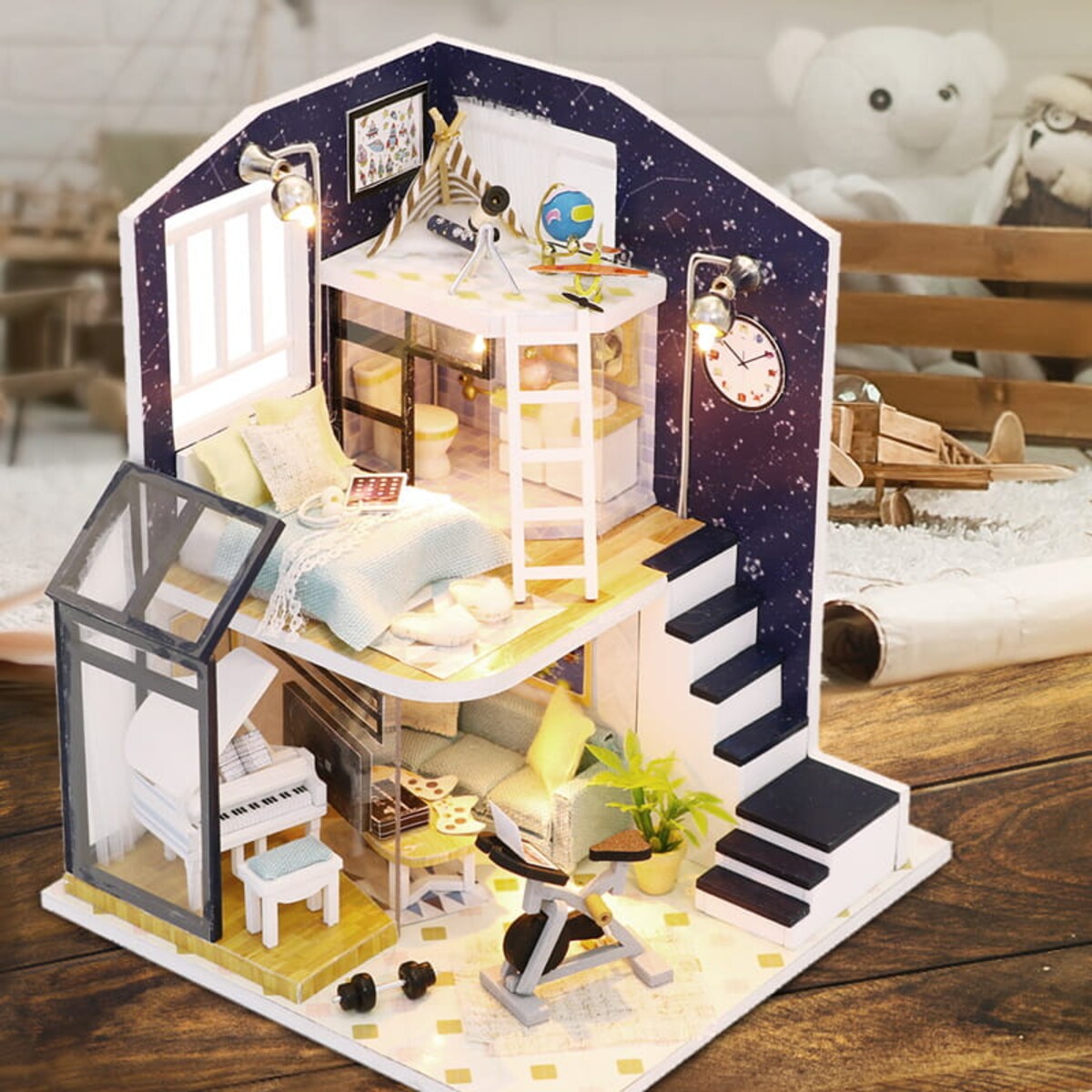 Miniaturowy domek - Migająca gwiazdka