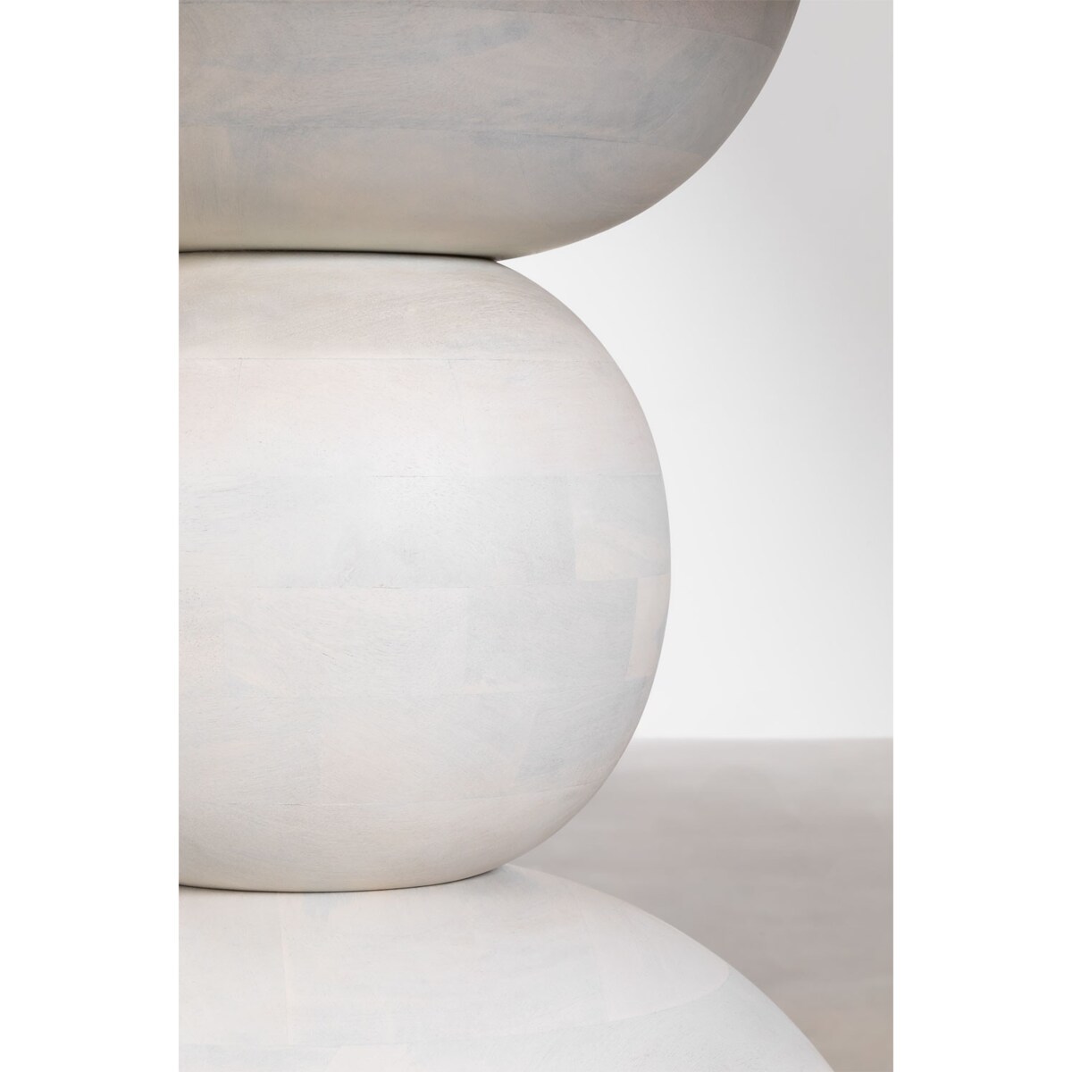 Stół okrągły z drewna mango bielony Bolla Ø120 cm