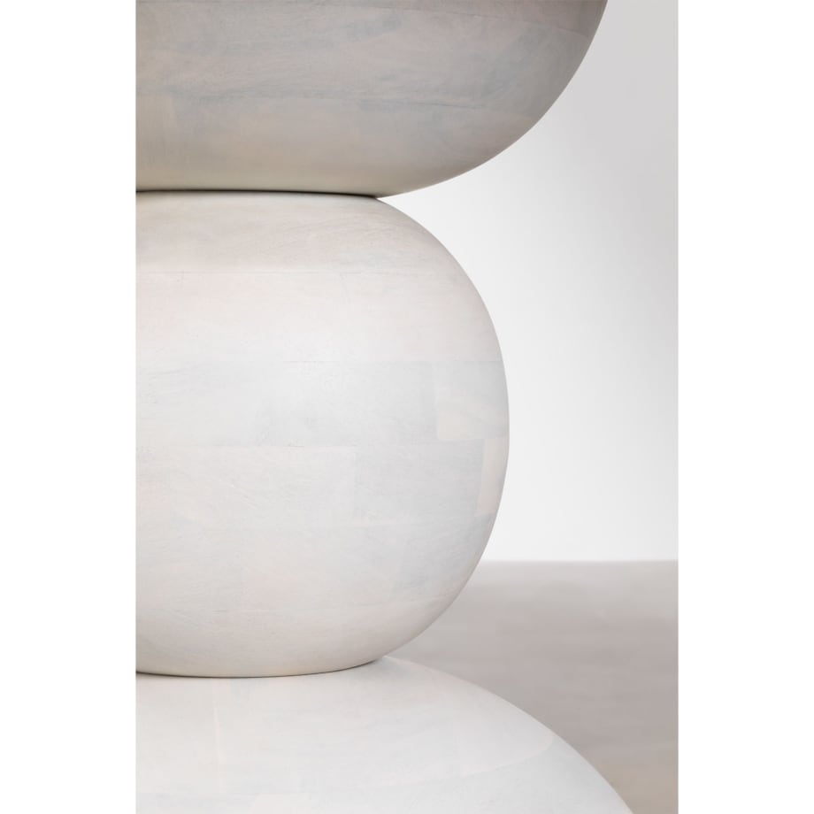 Stół okrągły z drewna mango bielony Bolla Ø120 cm