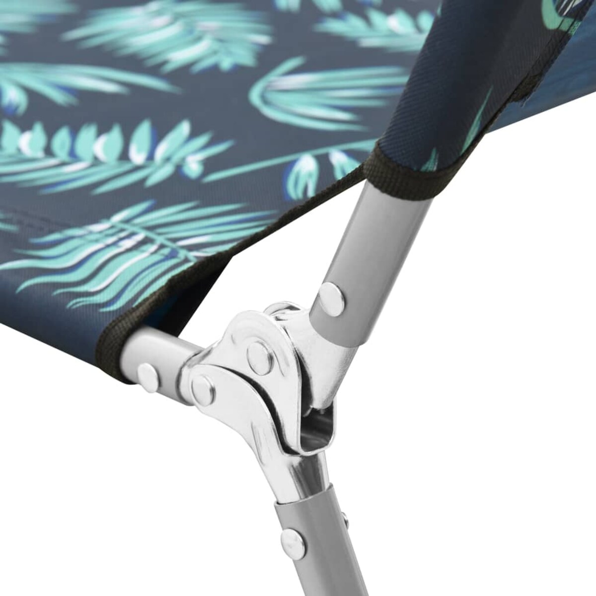 vidaXL Składany leżak, stal i tkanina, z nadrukiem liści