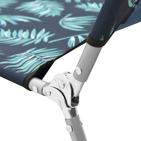 vidaXL Składany leżak, stal i tkanina, z nadrukiem liści