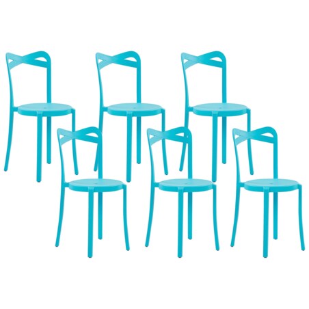 Zestaw 6 krzeseł do jadalni niebieski CAMOGLI