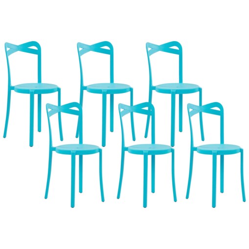 Zestaw 6 krzeseł do jadalni niebieski CAMOGLI
