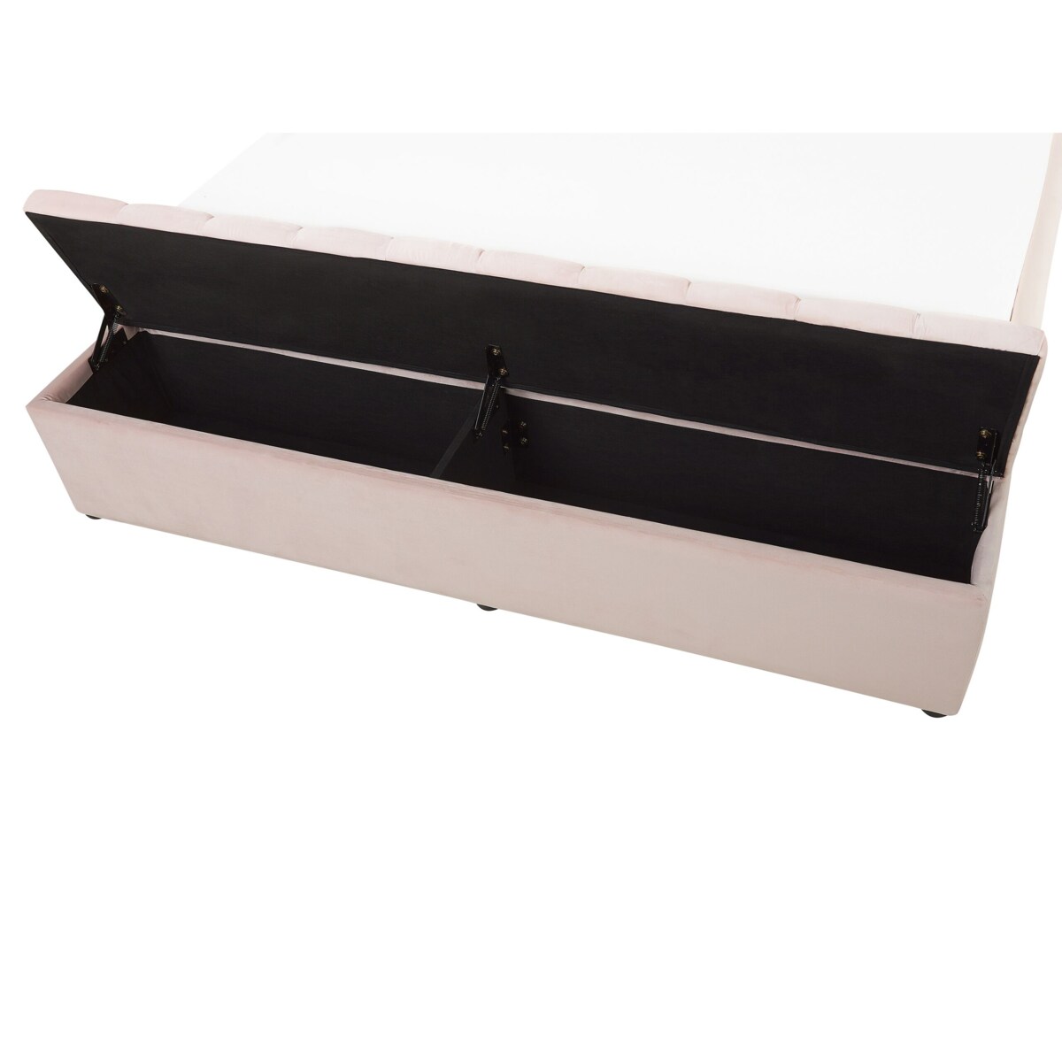 Łóżko wodne welurowe z ławką 180 x 200 cm pastelowy róż NOYERS