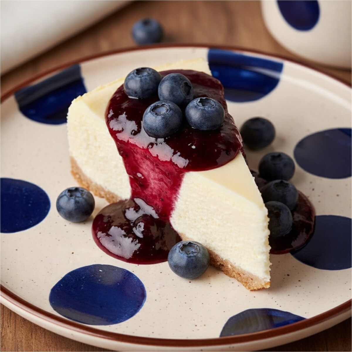 TALERZ DESEROWY W KROPKI 20cm CERAMICZNY TALERZYK SERWIS NA SZTUKI CIASTO