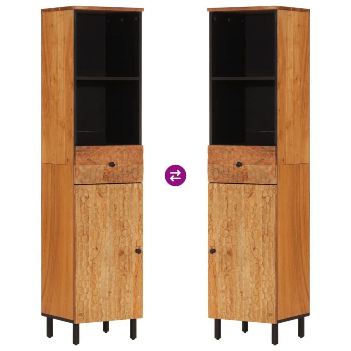 vidaXL Szafka łazienkowa, 38x33x160 cm, lite drewno akacjowe