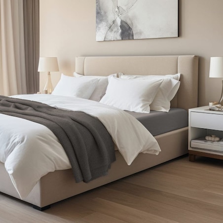 Prześcieradło z bawełny jersey z elastanem z gumką 90x200 kolor antracyt