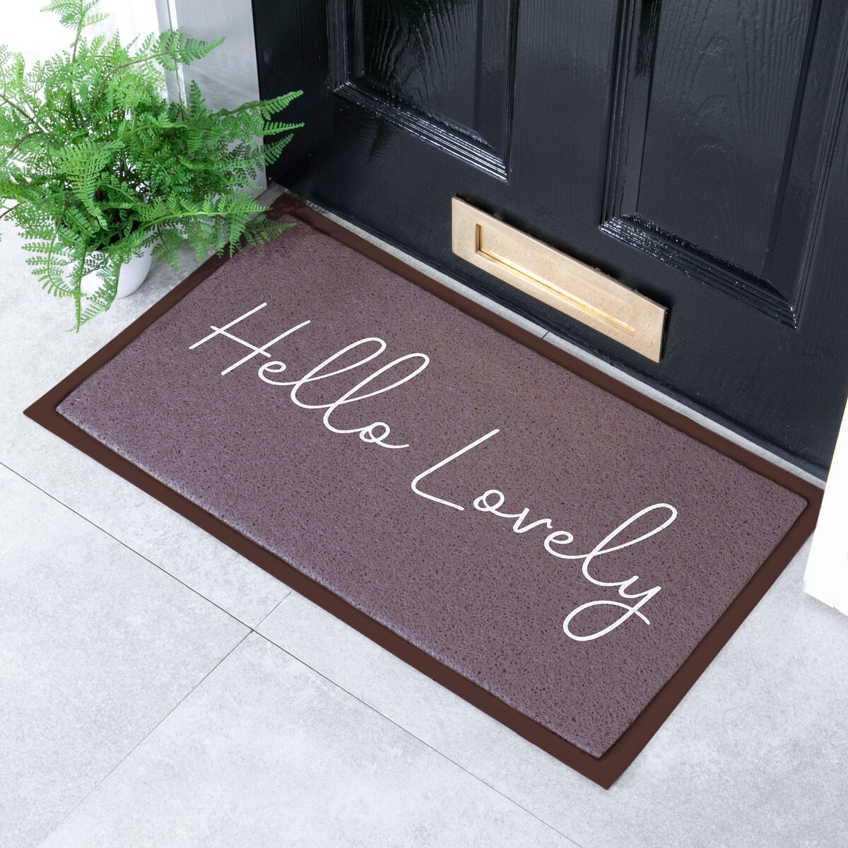 Wycieraczka Hello Lovely w kolorze czekoladowego brązu (70 x 40 cm)