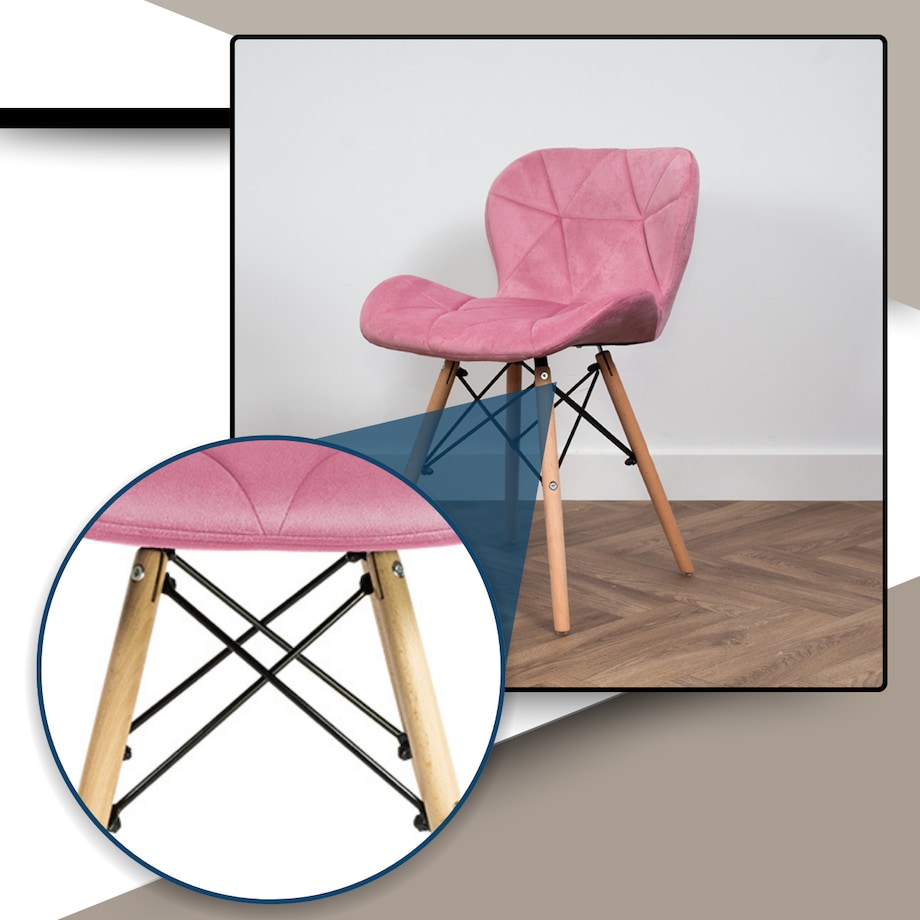 Krzesło Tapicerowane Welurowe Do Jadalni Salonu Pikowane Skandynawskie