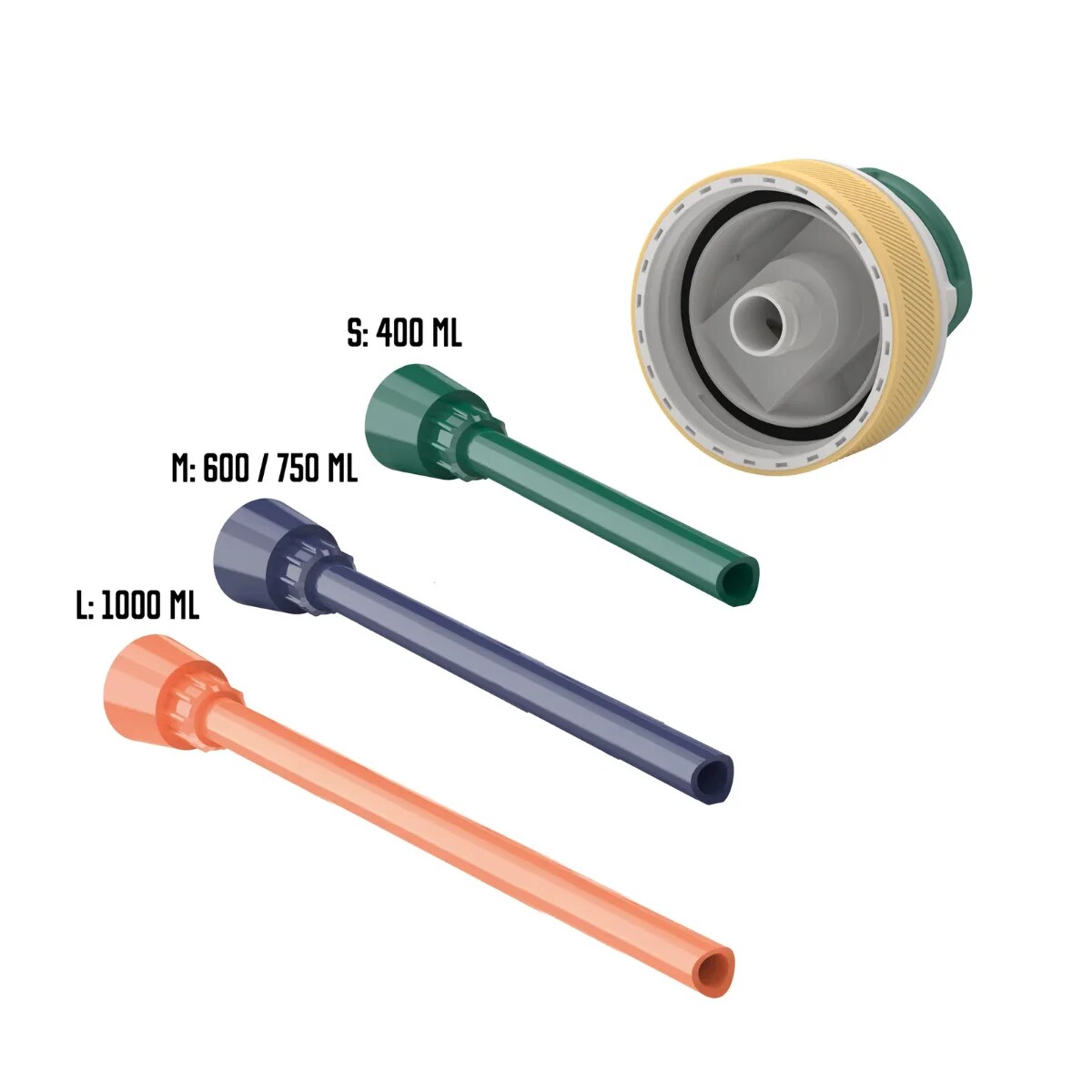 Zestaw Kambukka - nakrętka Lagoon i 3 rurki/słomki (yellow)