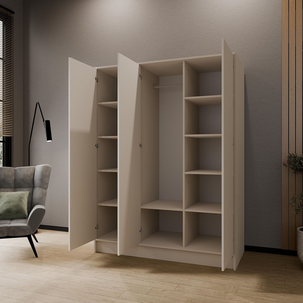 Szafa gładka 150 ALA bez lustra i bez uchwytów, kaszmirowa