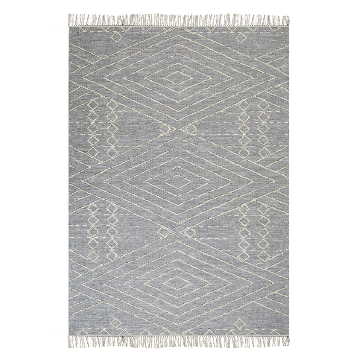 Dywan bawełniany 140 x 200 cm biało-szary KHENIFRA