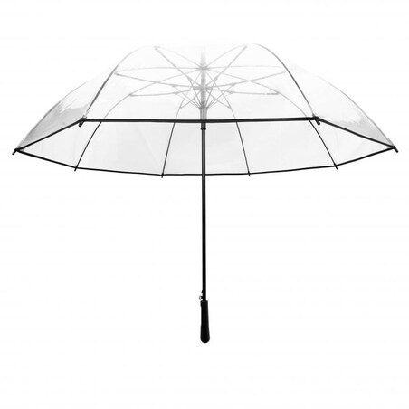 Długi parasol przezroczysty GOLF, czarna bordiura