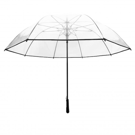 Długi parasol przezroczysty GOLF, czarna bordiura