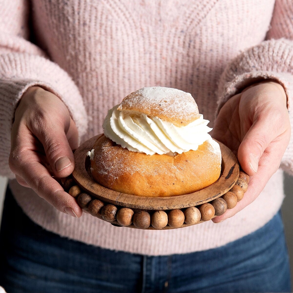 TACA KUCHENNA PODSTAWKA POD KUBEK DREWNIANA BOHO DO SALONU DOMU ZESTAW 3szt