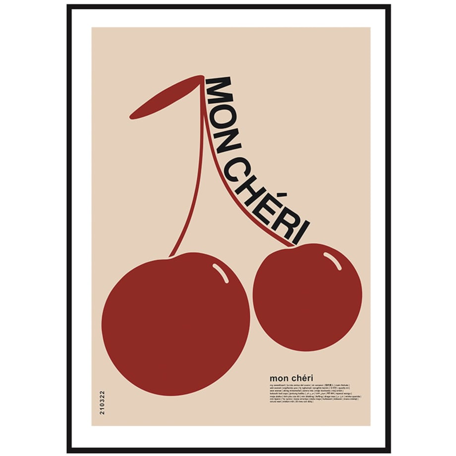 Poster Story, Plakat, Obraz - Mon Cheri Red, wymiary 60 x 84 cm