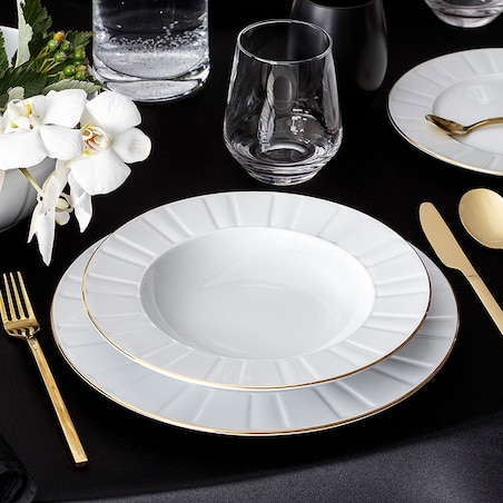 Talerz płytki 27 cm Oktawa Złota 3610