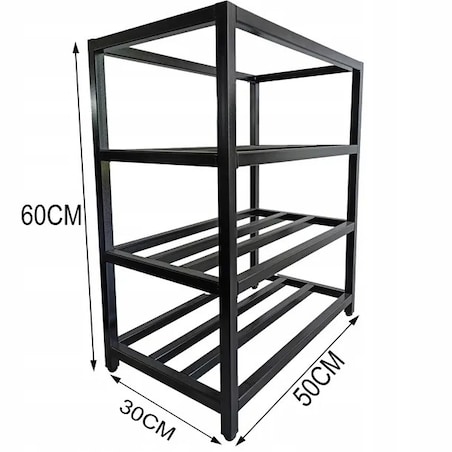Szafka na buty obuwie półka czarna regał przedpokoju stojak industrialny