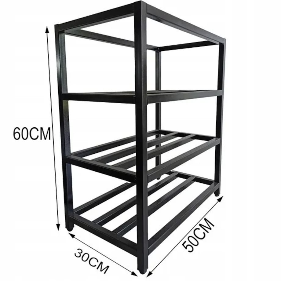 Szafka na buty obuwie półka czarna regał przedpokoju stojak industrialny