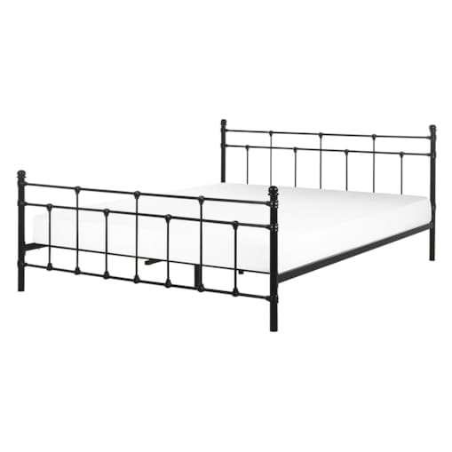 Łóżko metalowe 140 x 200 cm czarne LYNX