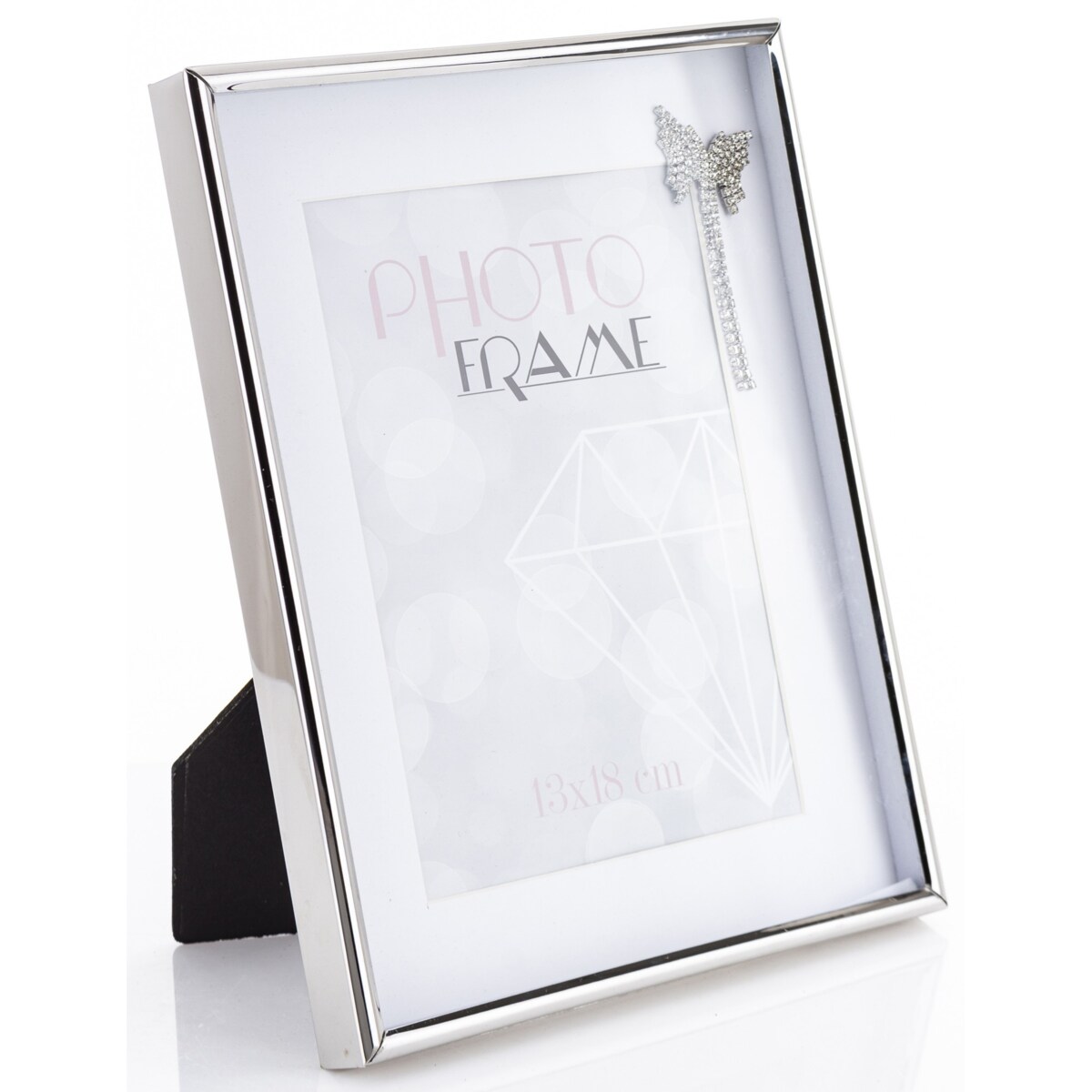 Ramka srebrna na zdjęcie 23x18x2,5-12 cm FREM i motyl