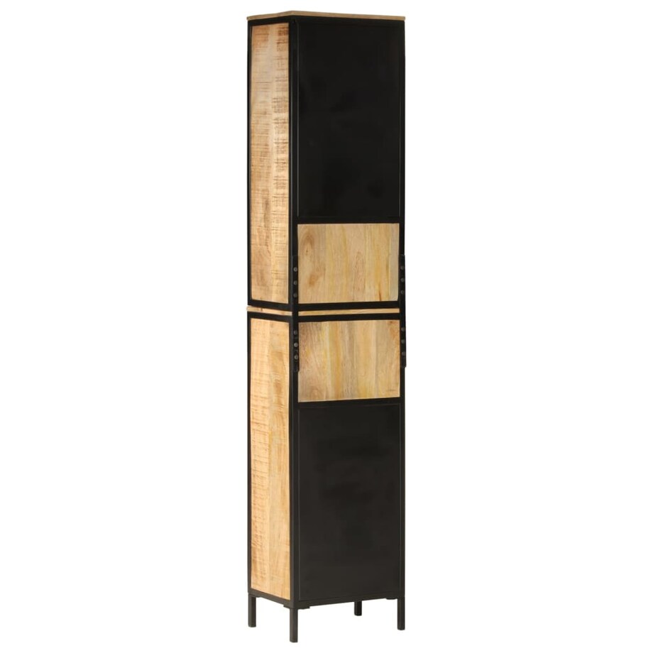 vidaXL Szafka łazienkowa, 40x27x180 cm, żelazo i lite drewno mango