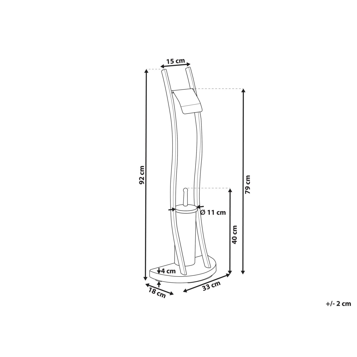 Stojak na papier i szczotkę toaletową czarny SOACHA