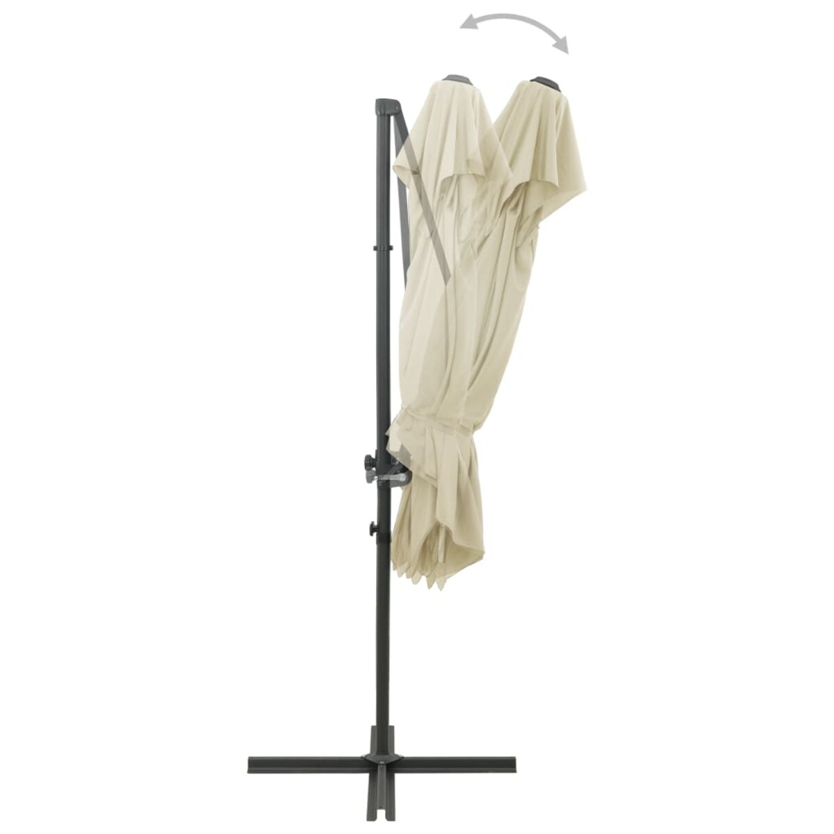 vidaXL Parasol wiszący z podwójną czaszą, 250x250 cm, piaskowy