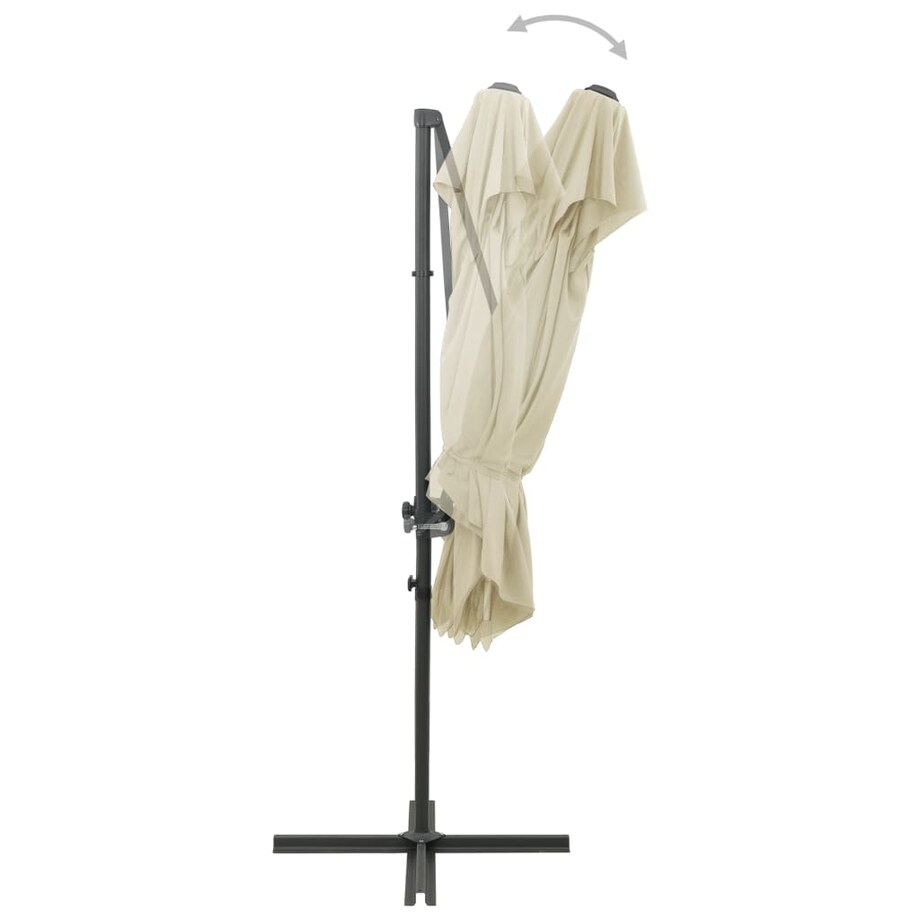 vidaXL Parasol wiszący z podwójną czaszą, 250x250 cm, piaskowy