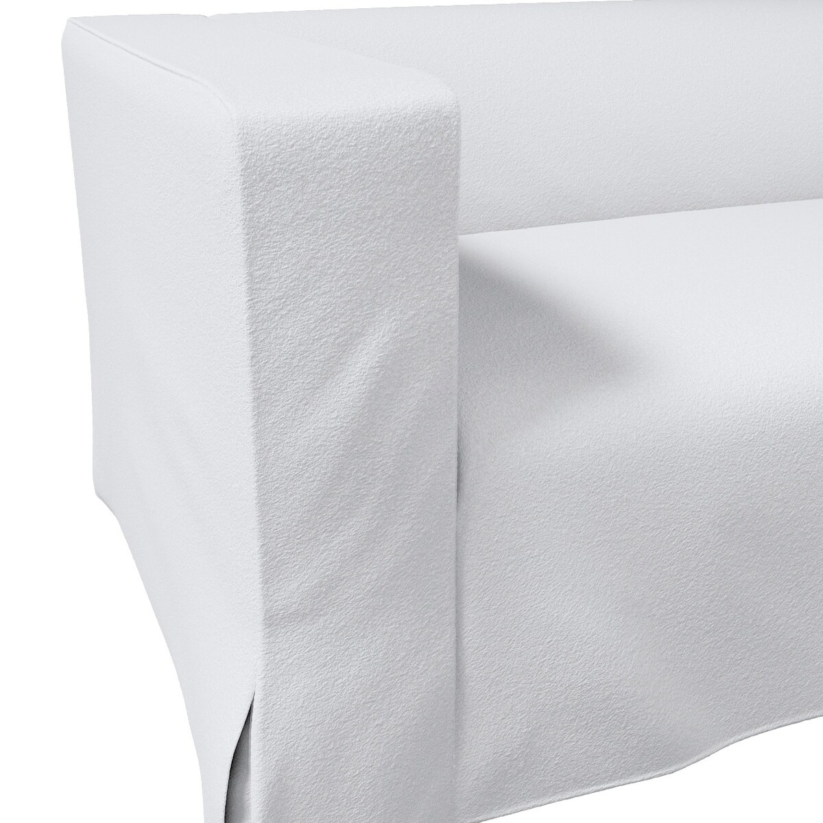 Pokrowiec na sofę Klippan 2-osobową długi z kontrafałdami, biała bukla, 177 x 88 x 66 cm, Boucle Teddy