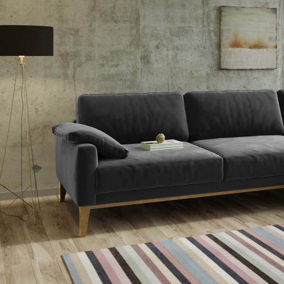 Sofa narożna Musso - ciemnoszara