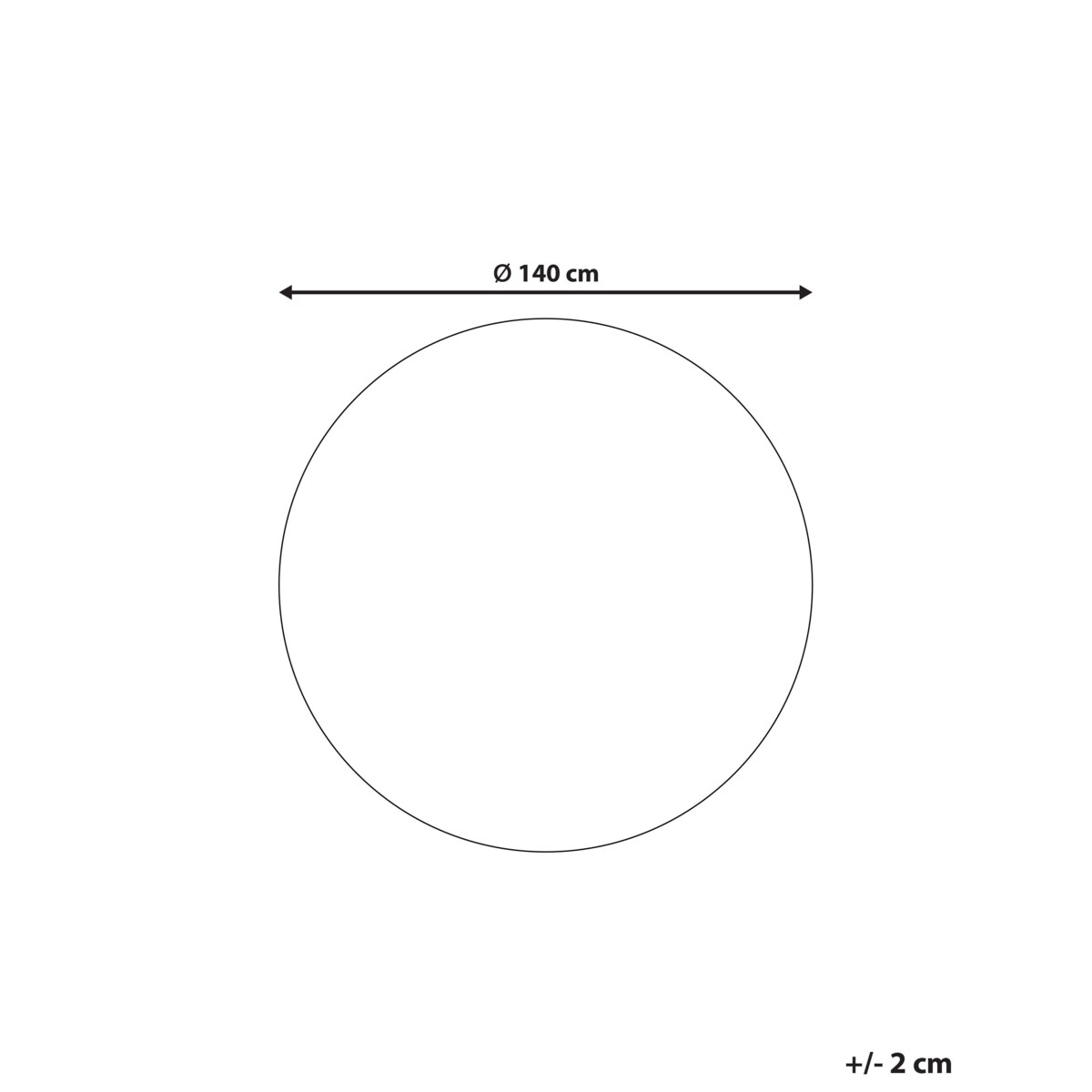 Dywan okrągły bawełniany ø 140 cm beżowy z czarnym HEART