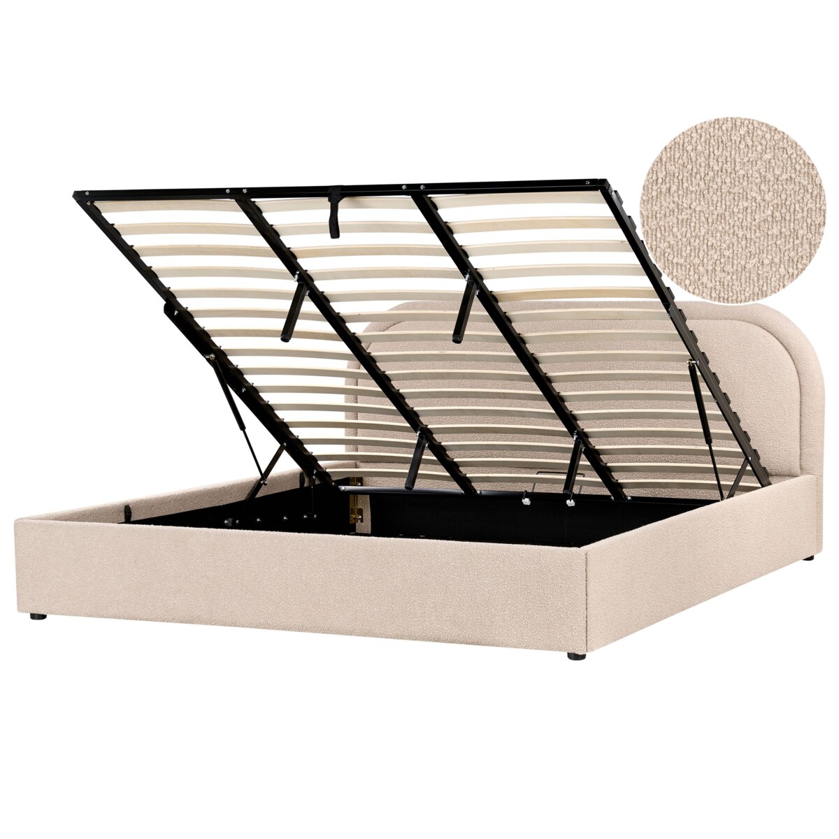 Łóżko z pojemnikiem Boucle QUILLIEN 180 x 200 cm Beżowy