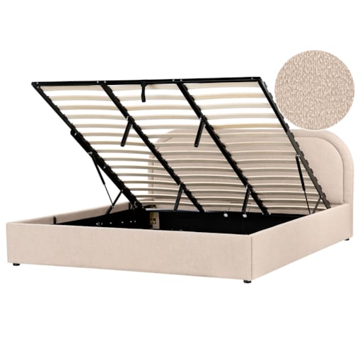Łóżko z pojemnikiem Boucle QUILLIEN 180 x 200 cm Beżowy