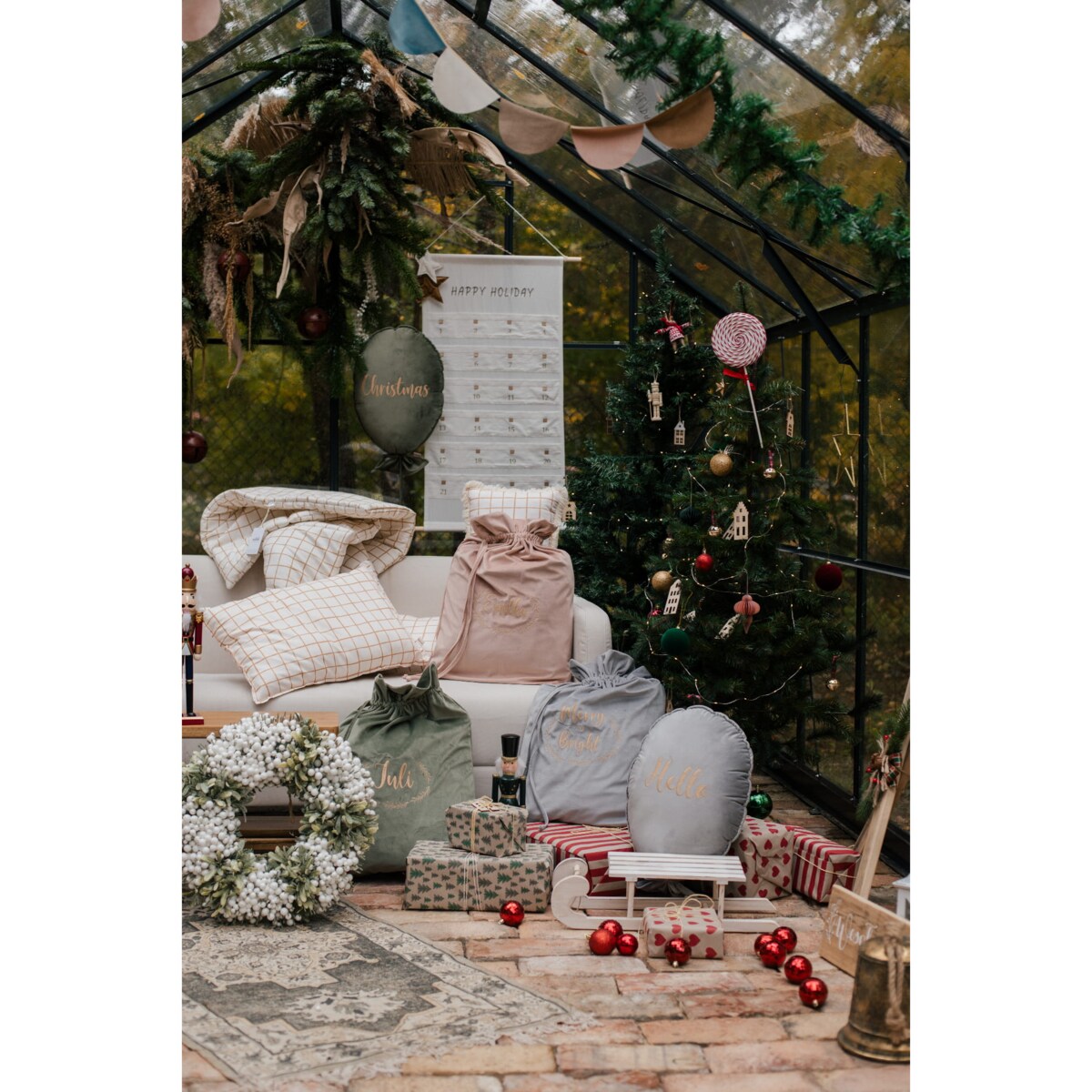 Christmas bag natural rose - MERRY and BRIGHT