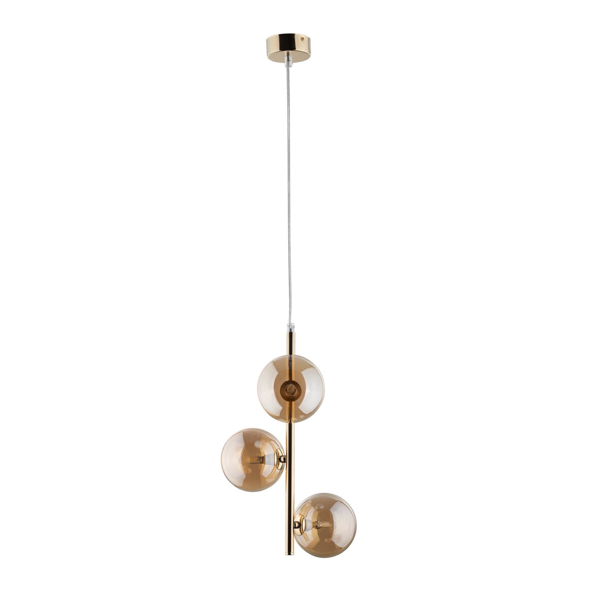 Lampa wisząca TK Lighting ESTERA GOLD 4838 złoto-bursztynowa 3xG9 regulowana wysokość do salonu i jadalni