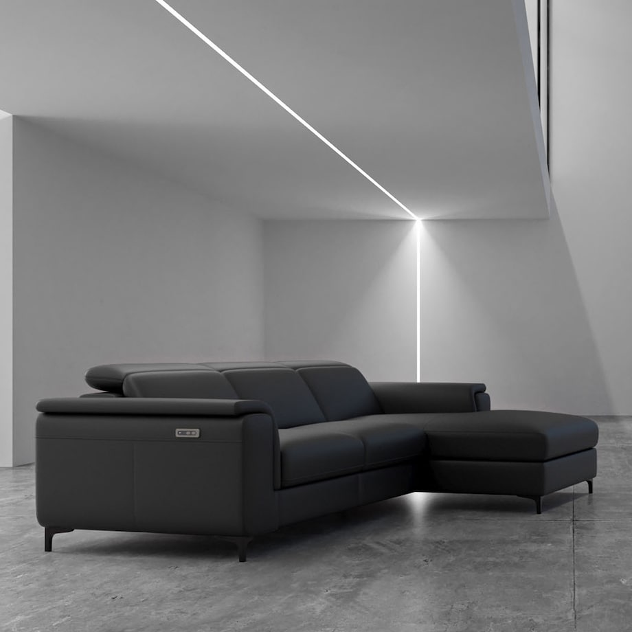 Sofa narożna Brito cienistoszara z funkcją relaksu