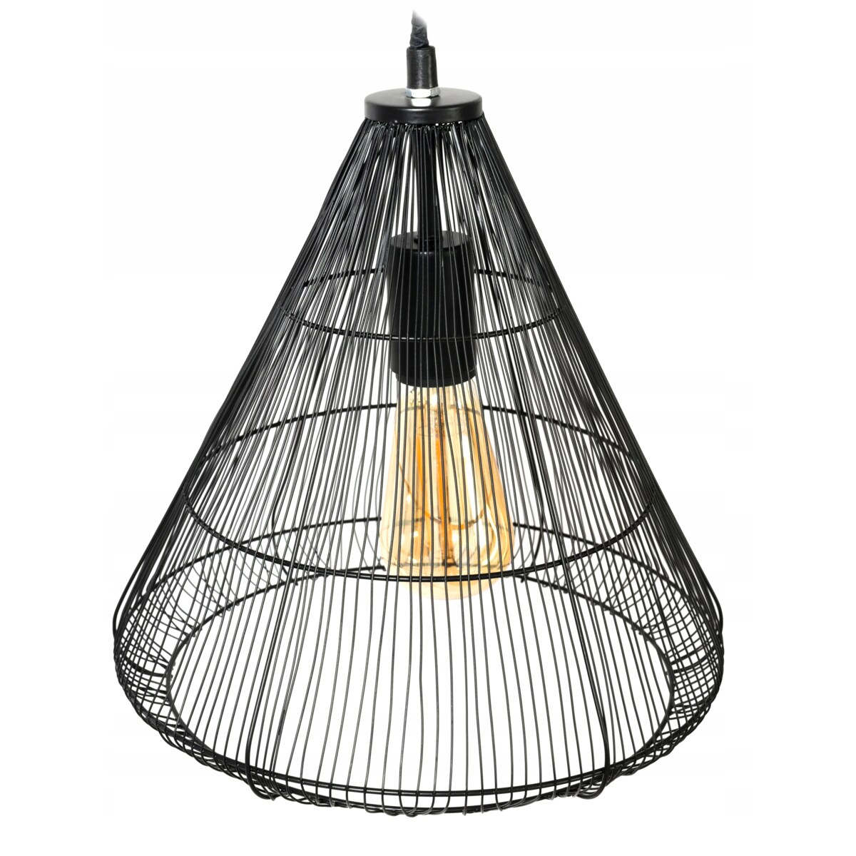 Lampa Sufitowa Wisząca Loft Druciana Czarna Black