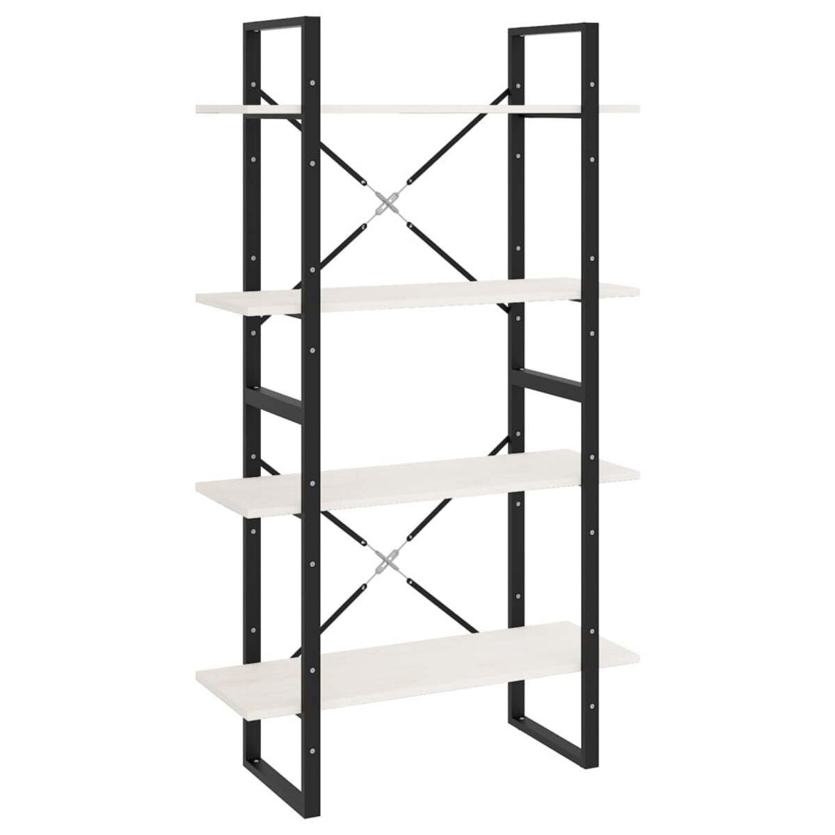 vidaXL Regał na książki, 4 półki, biały, 80x30x140 cm, drewno sosnowe