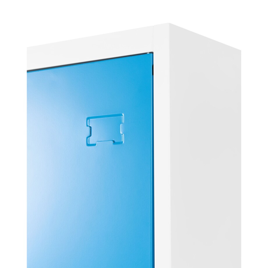 Szafa socjalna ubraniowa jednodrzwiowa ATHLETE Metal Biały/ niebieski
