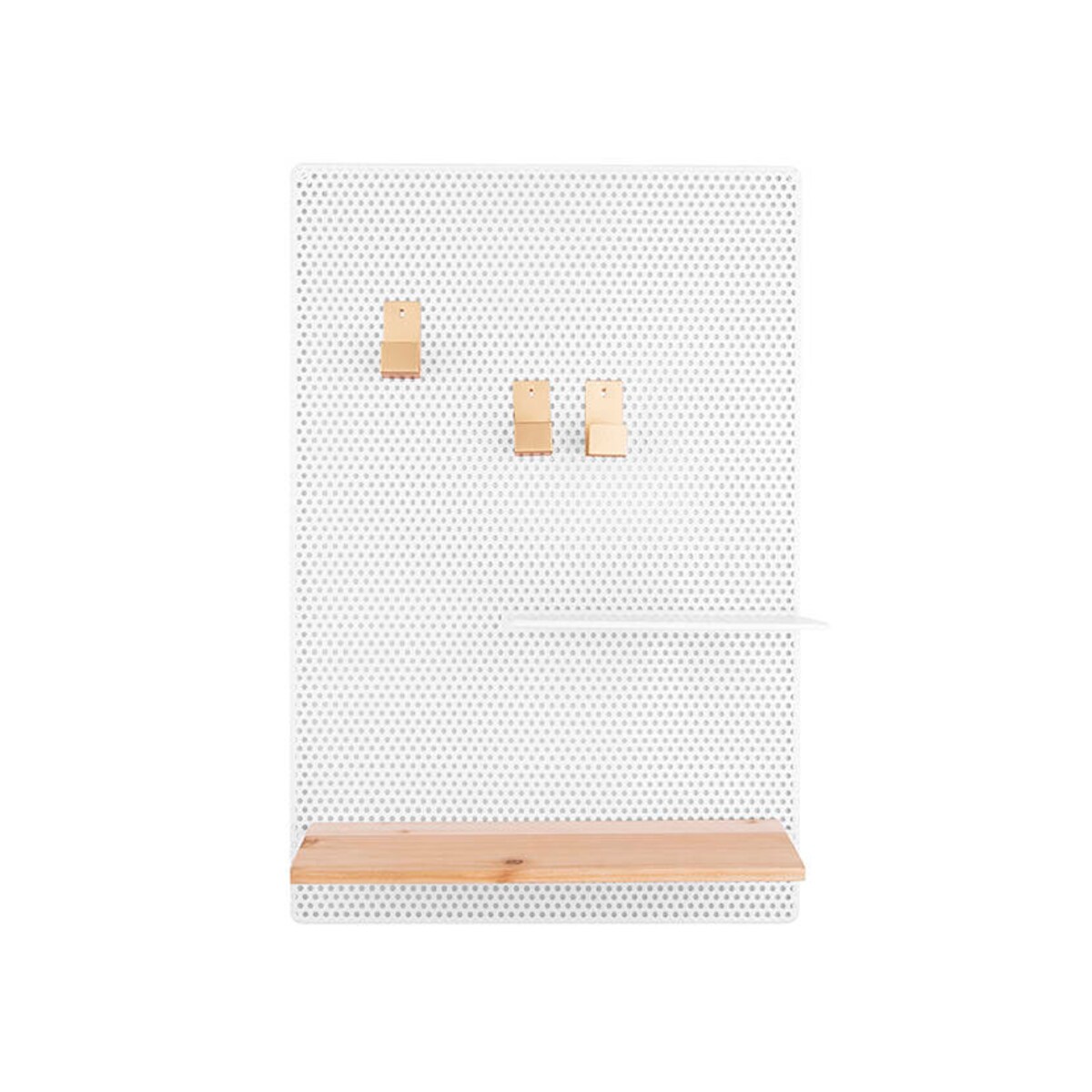 Tablica na notatki PERKY MESH, półeczki + haczyki, 52 x 35 cm