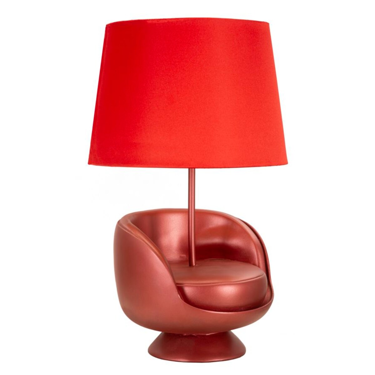 Lampa stołowa Midcentury, kolor czerwony, żywica syntetyczna i żelazo, 26 x 26 x 43 cm, 1 x E27, max. 40 W, do salonu i sypialni, Mauro Ferretti